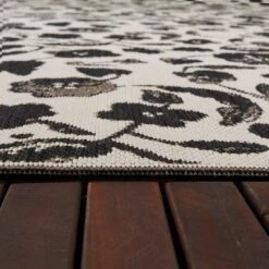 Floral Outdoor Rug Black - Opalhouse™ -Opalhouse GUEST 2794d941 44a7 42ac 82ac 0ab33b9558f1