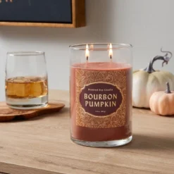 Opalhouse 41 21.5oz Lidded Glass Jar 2-Wick Bourbon Pumpkin Candle - Opalhouseā¢