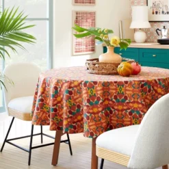 Opalhouse 23 70" Cotton Calling In The Abundance Round Tablecloth With Tassels - Opalhouse⢠Designed With Jungalowā¢