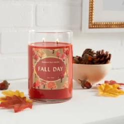 Opalhouse 33 21.5oz Lidded Glass Jar 2-Wick Fall Day Candle - Opalhouseā¢