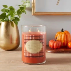 Opalhouse 43 21.5oz Lidded Glass Jar 2-Wick Heritage Pumpkin Candle - Opalhouseā¢